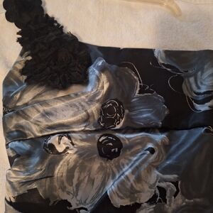 Floral One-Shoulder Black & White Dress